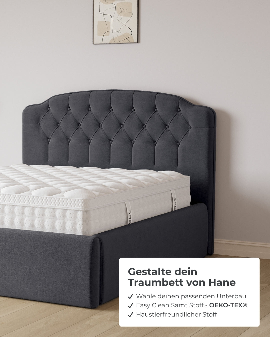 Bett mit XXL Stauraum Royal in Samt