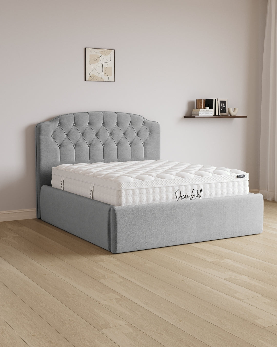 Bett mit XXL Stauraum Royal in Samt