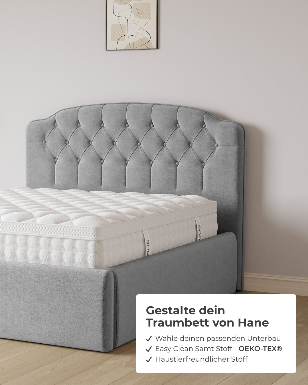 Bett mit XXL Stauraum Royal in Samt