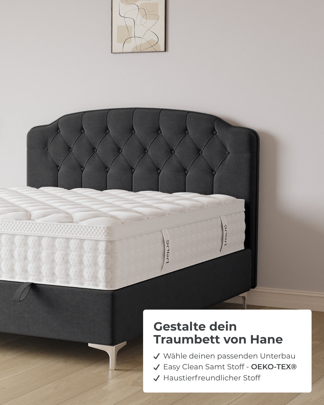 Bett mit Stauraum Royal in Samt