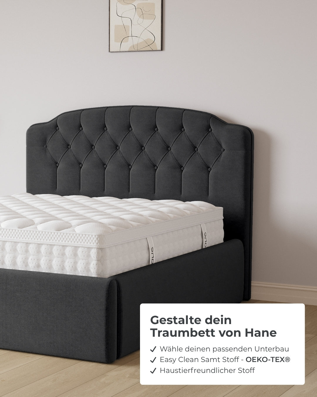 Bett mit XXL Stauraum Royal in Samt