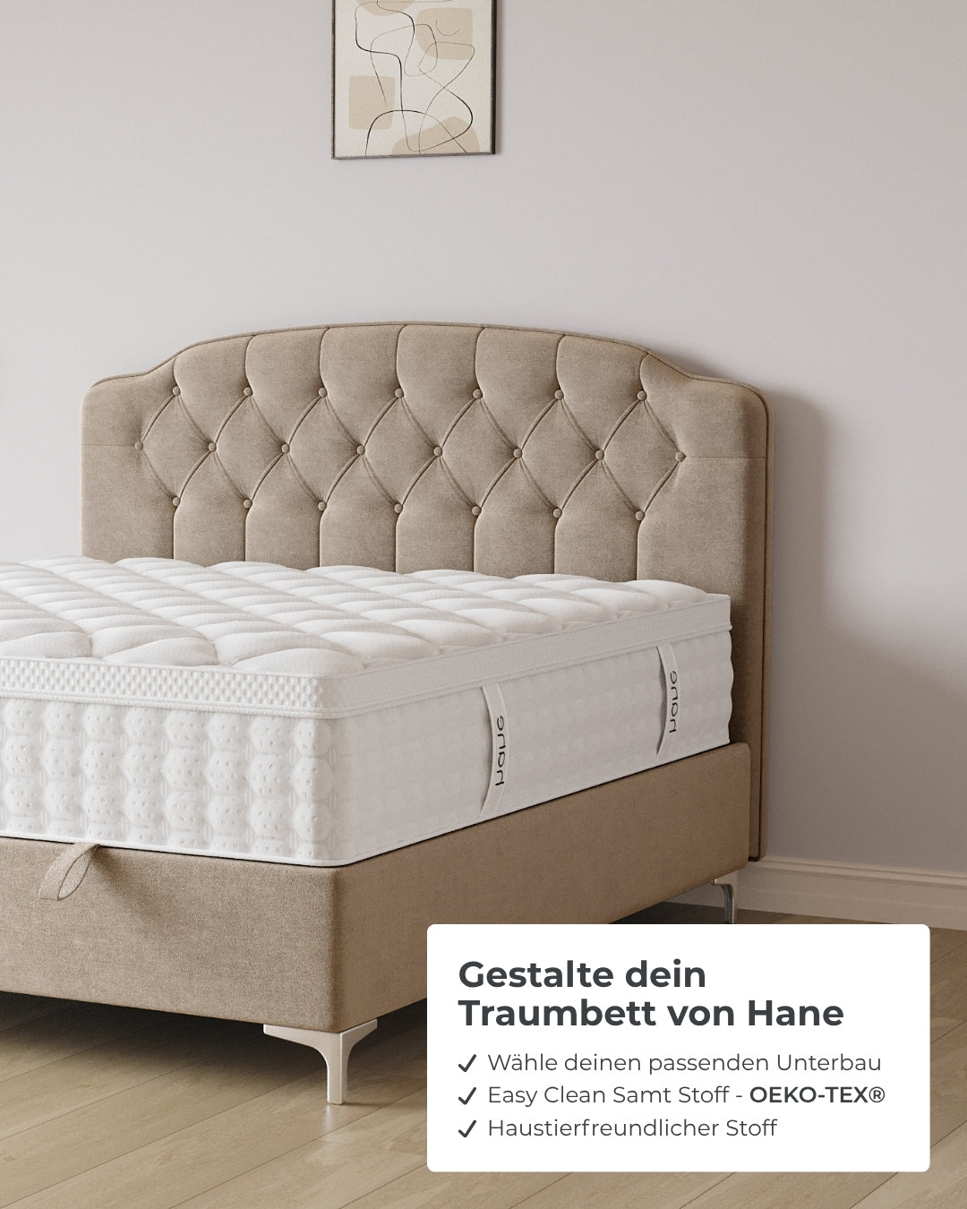 Bett mit Stauraum Royal in Samt