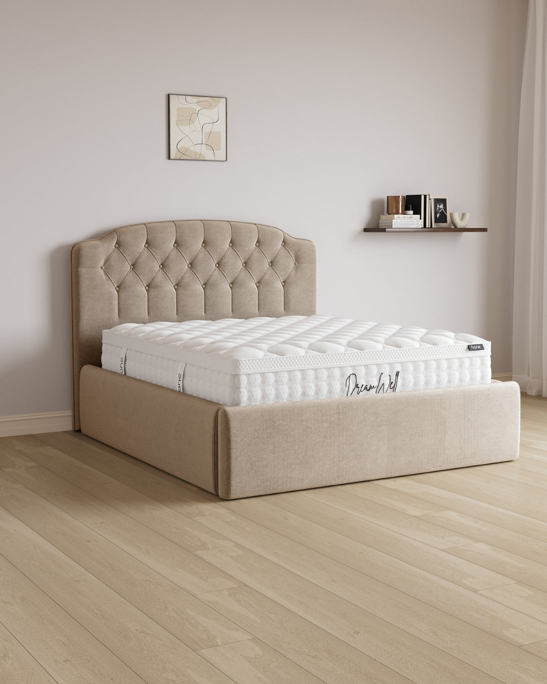 Bett mit XXL Stauraum Royal in Samt