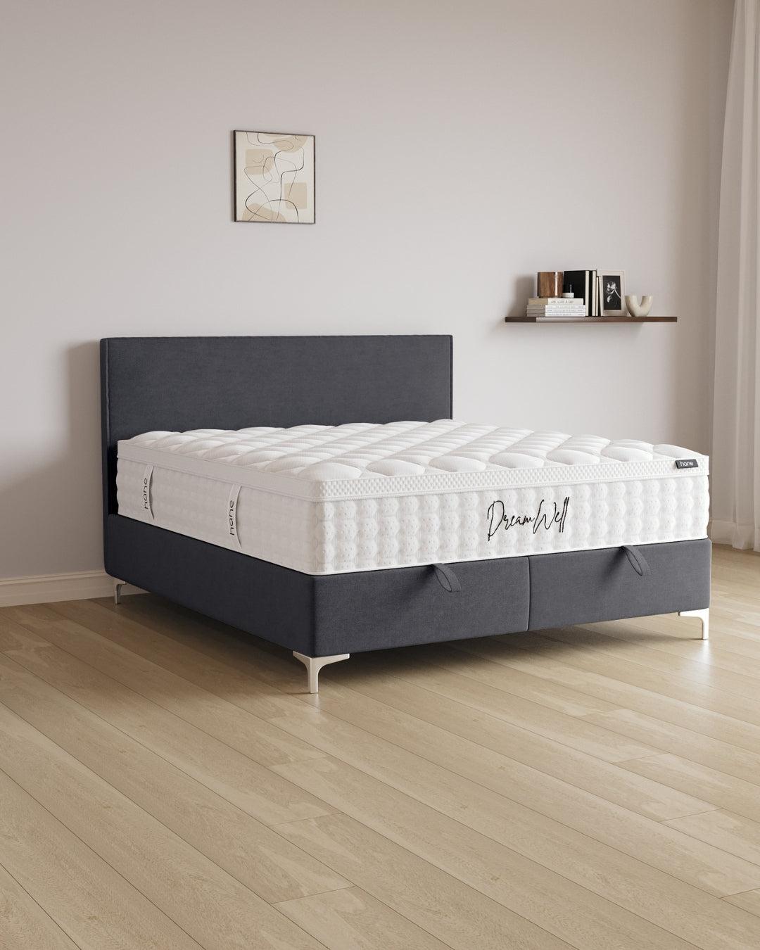 Bett mit Stauraum Siena in Samt