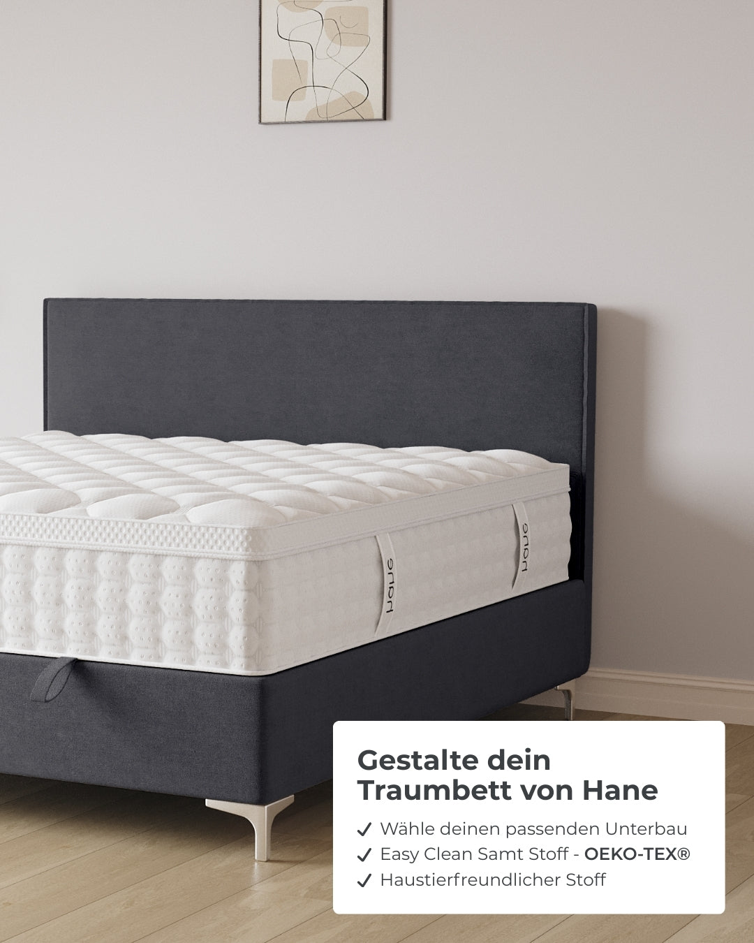 Bett mit Stauraum Siena in Samt