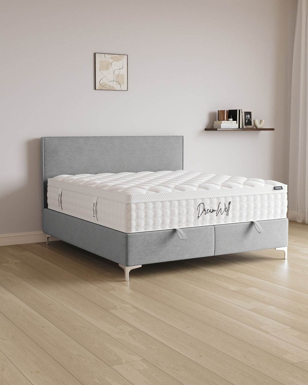 Bett mit Stauraum Siena in Samt