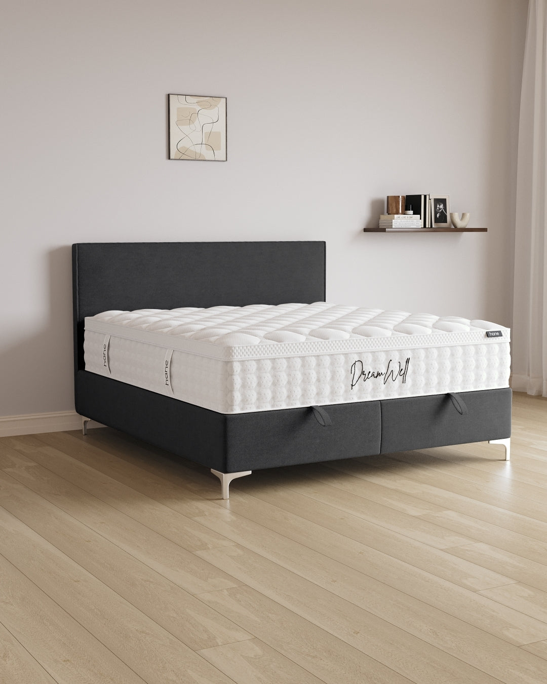 Bett mit Stauraum Siena in Samt