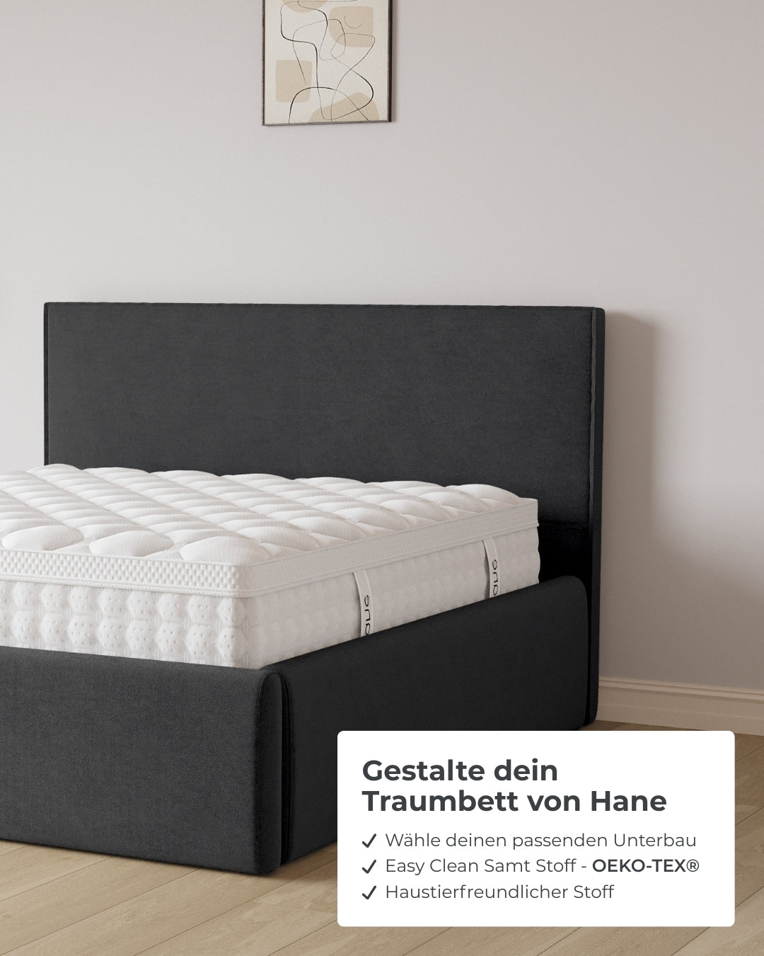 Bett mit XXL Stauraum Siena in Samt