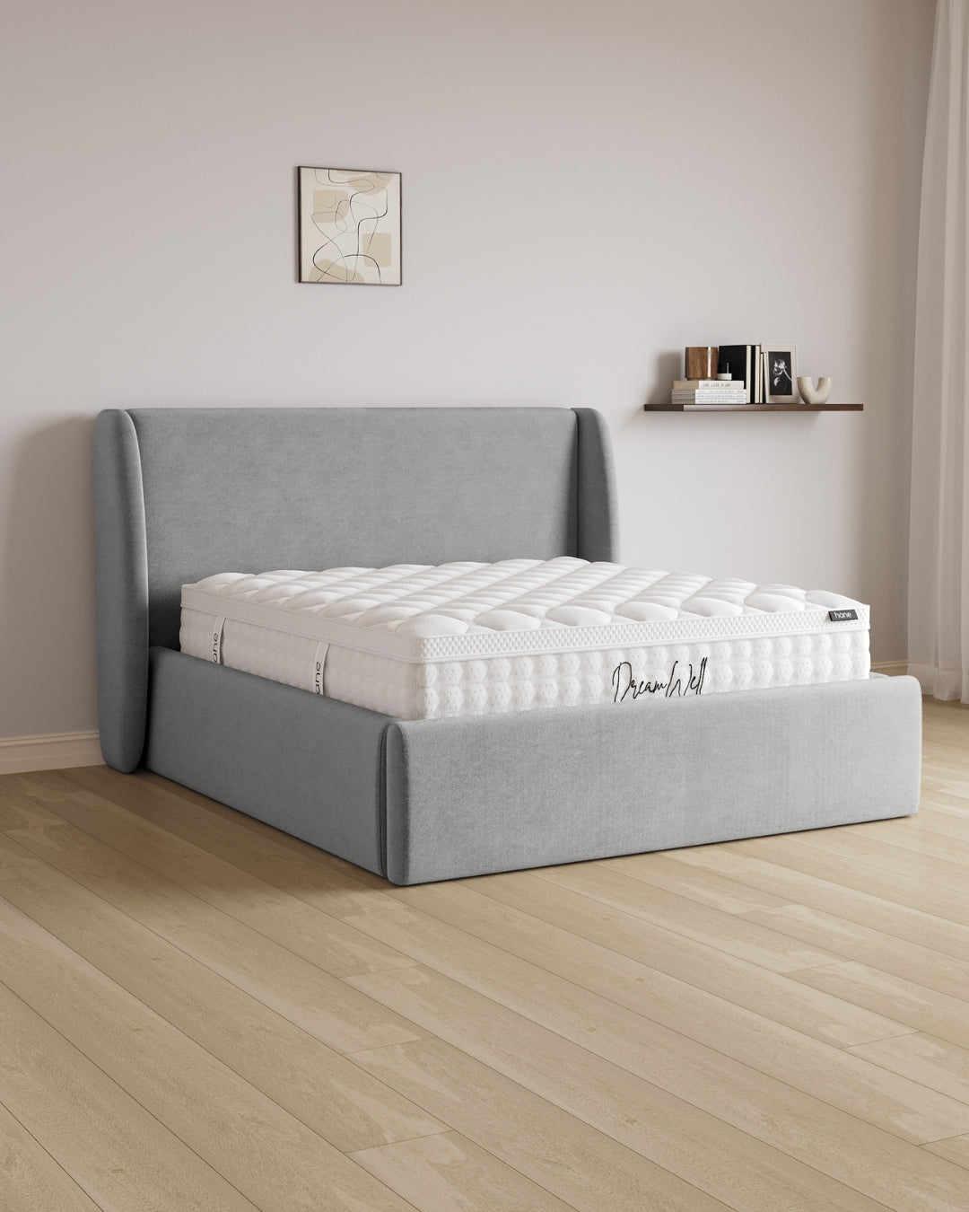 Bett mit XXL Stauraum Sky in Samt