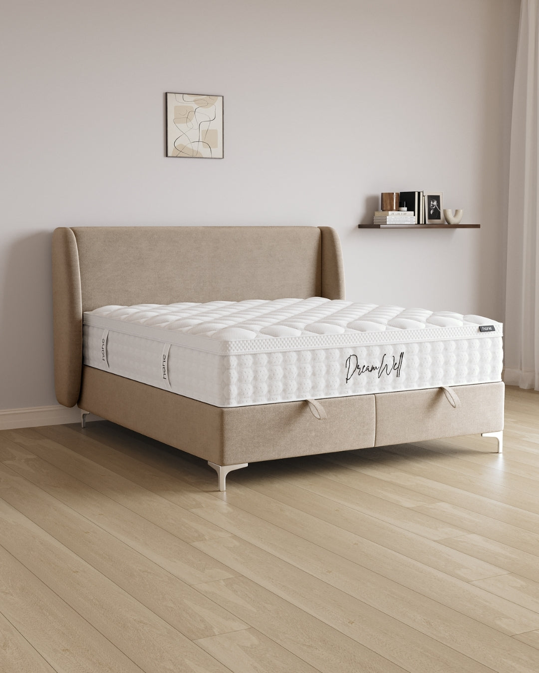 Bett mit Stauraum Sky in Samt