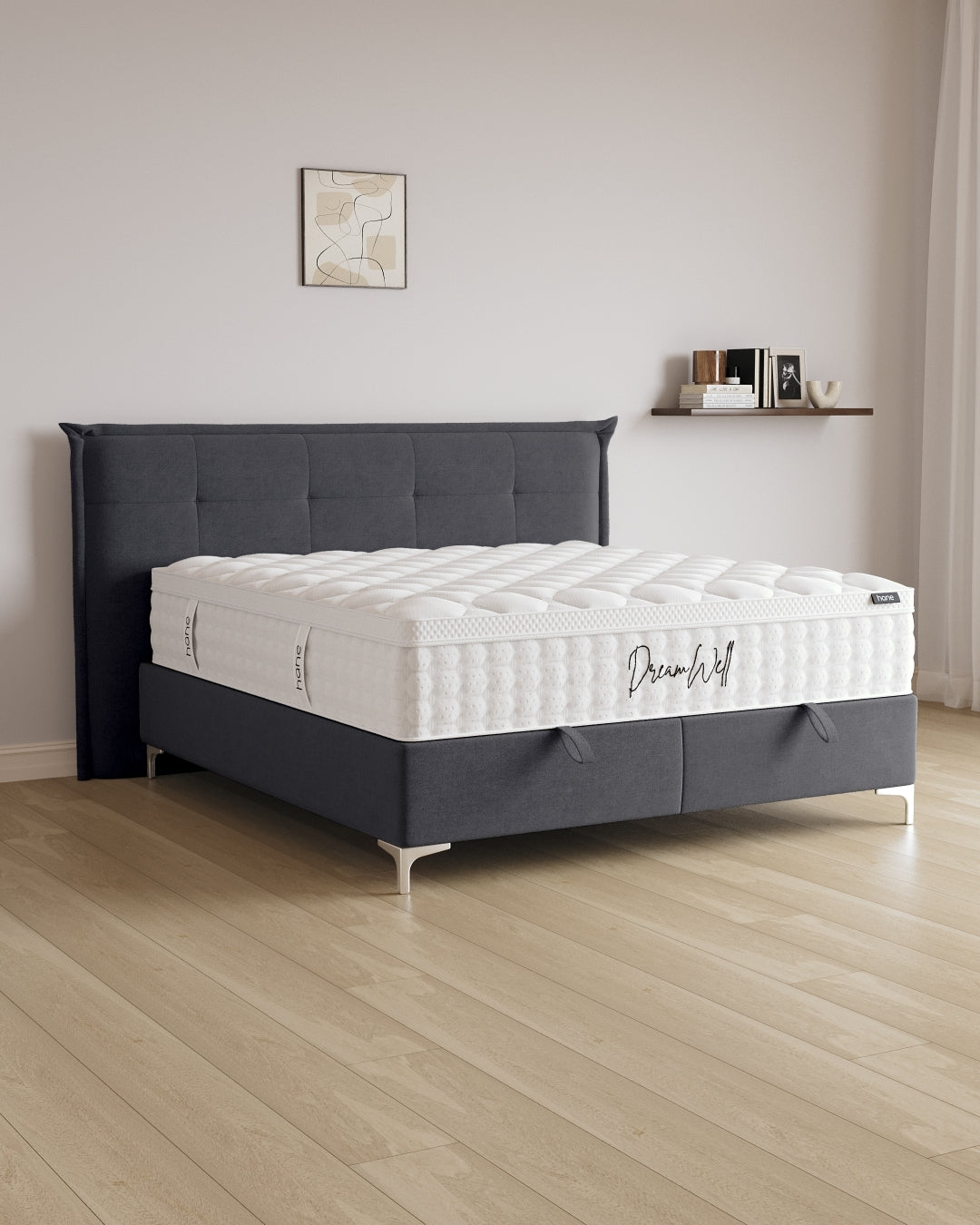 Bett mit Stauraum Soho in Samt