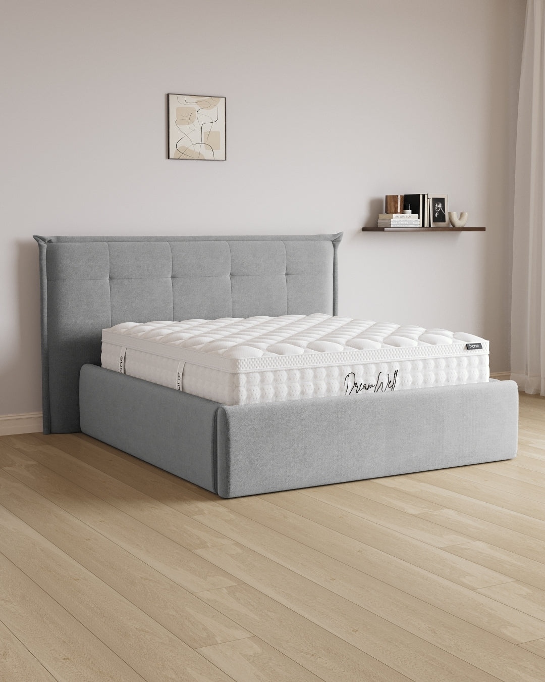 Bett mit XXL Stauraum Soho in Samt