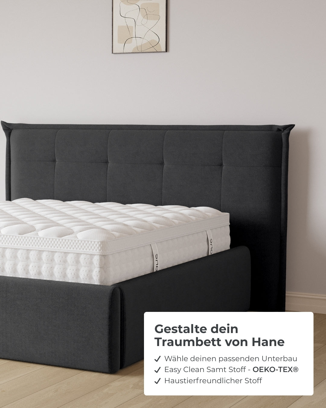 Bett mit XXL Stauraum Soho in Samt