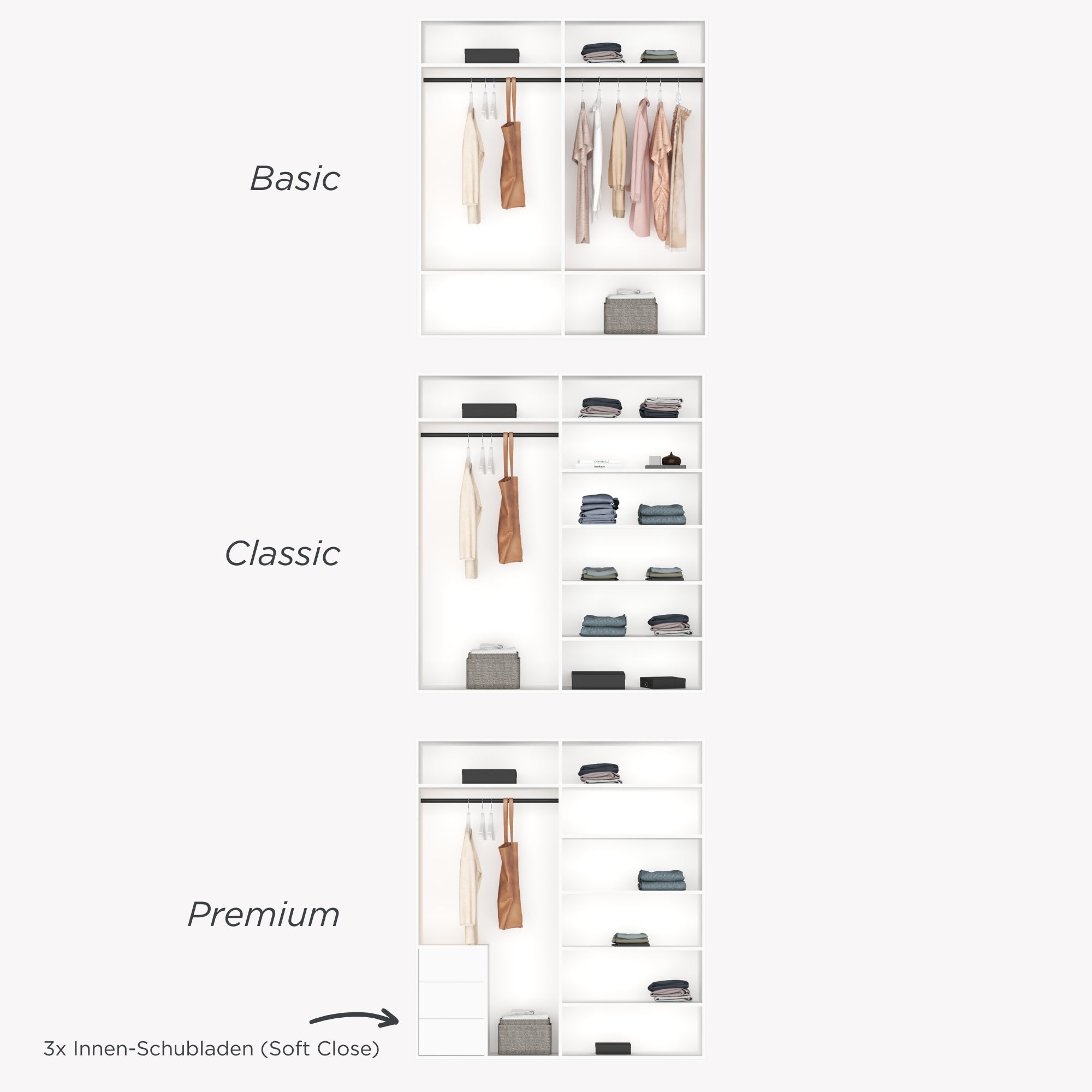 Modularer Drehtürenschrank MARLENE 1 – 200 cm Breite
