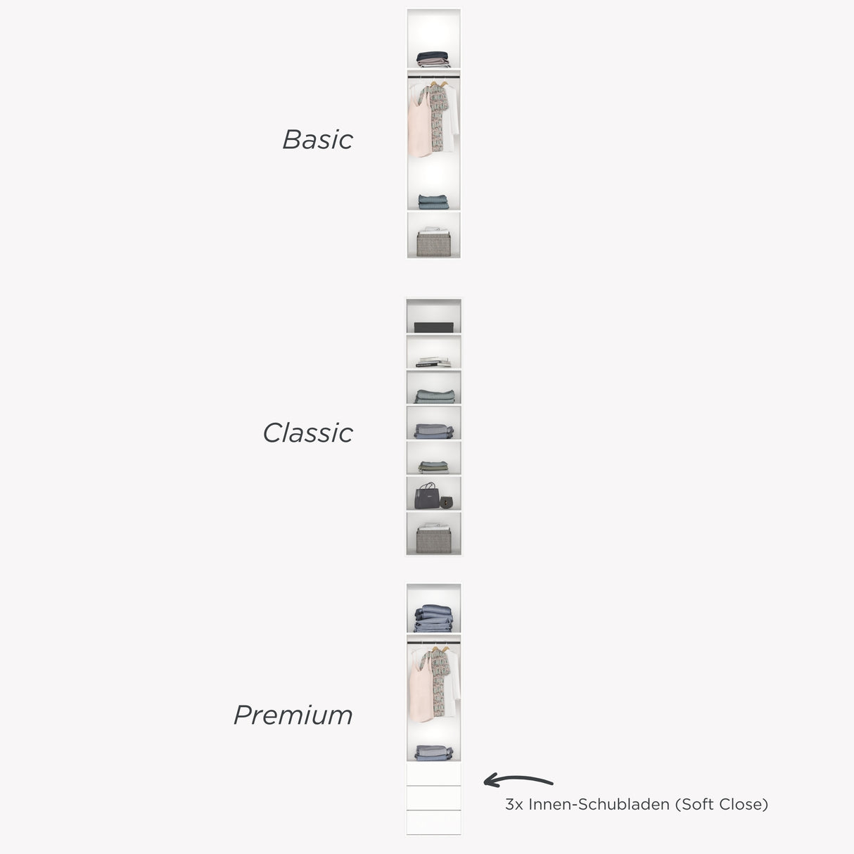 Modularer Drehtürenschrank EMMA – 50 cm Breite