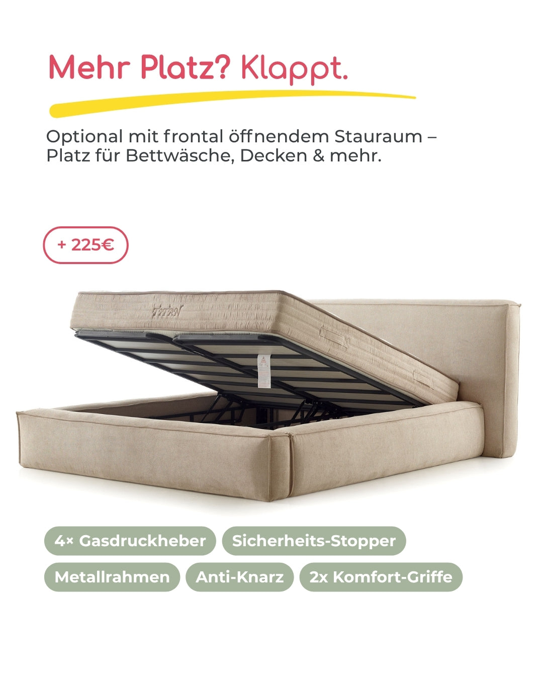Bett mit Matratze Titan