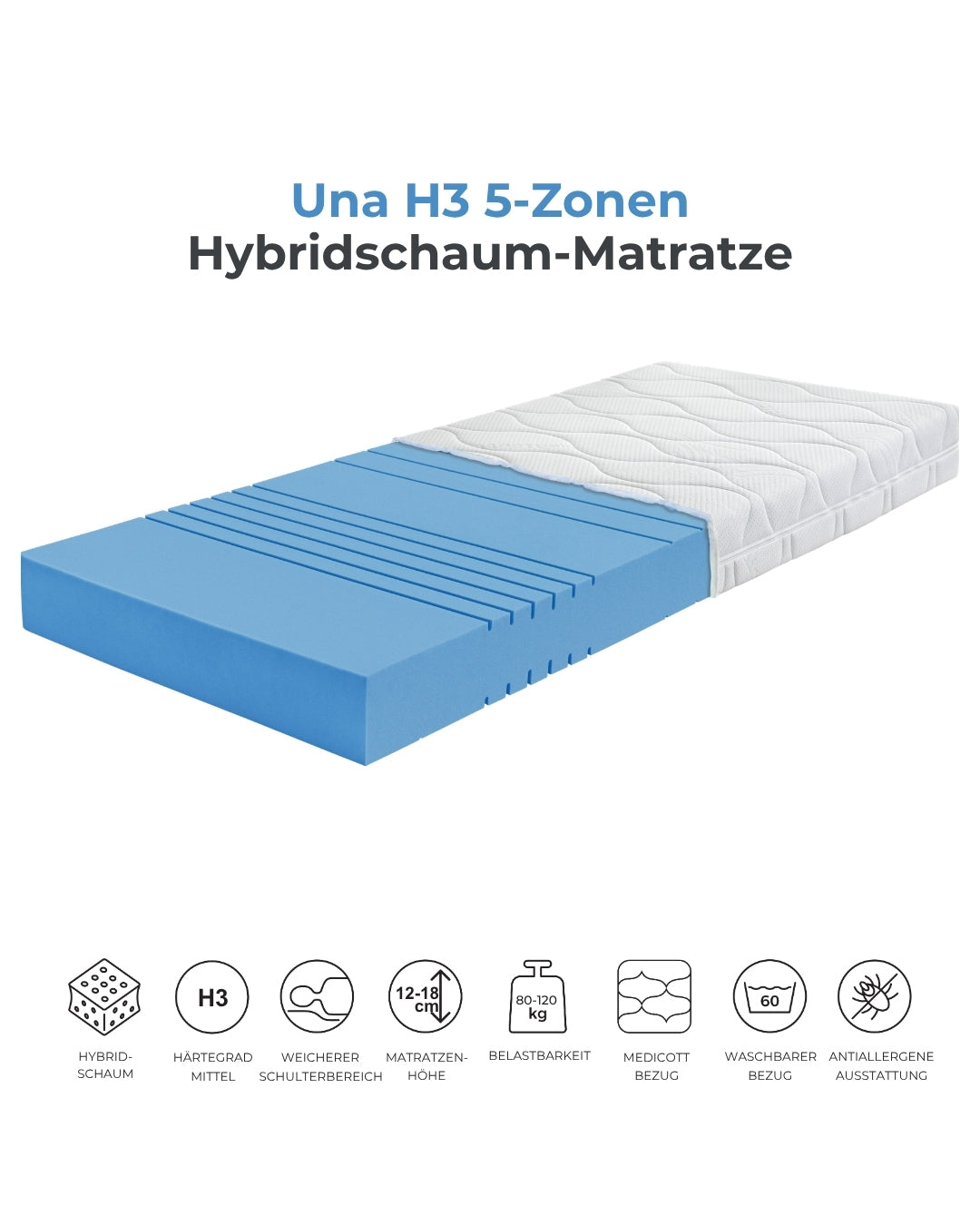 Ahorn™ Una Hybridmatratze – Mittel