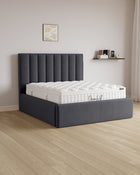 Bett mit XXL Stauraum Vertical in Samt