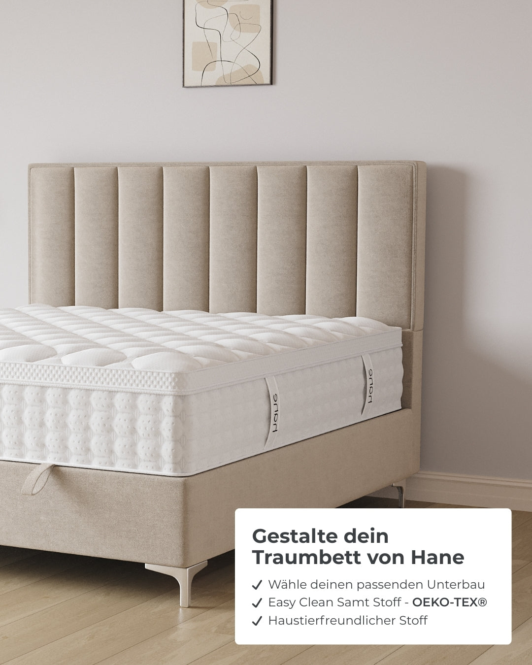 Bett mit Stauraum Vertical in Samt