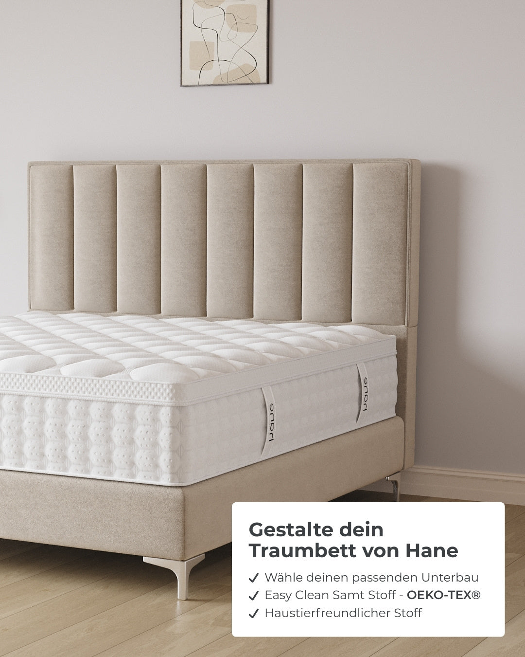 Boxspringbett Vertical in Samt