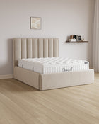 Bett mit XXL Stauraum Vertical in Samt