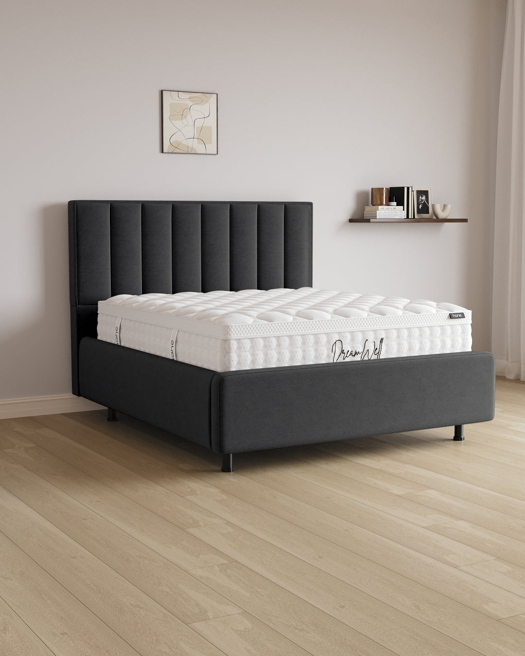 Bett mit Stauraum Pro Vertical in Samt