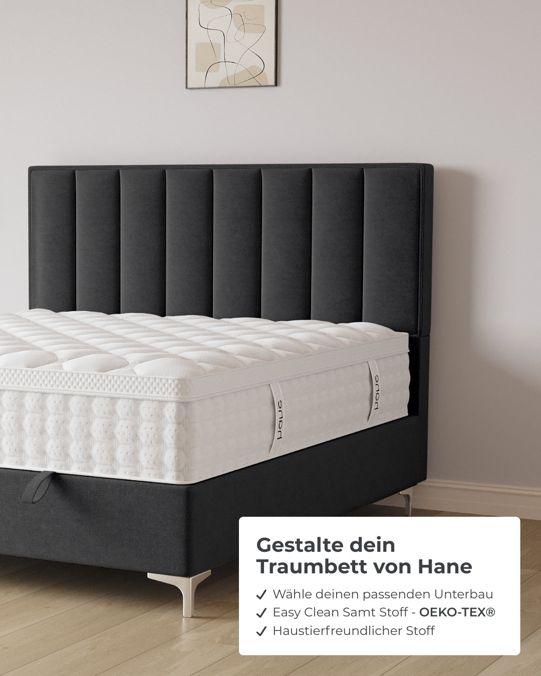 Bett mit Stauraum Vertical in Samt