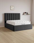 Bett mit XXL Stauraum Vertical in Samt