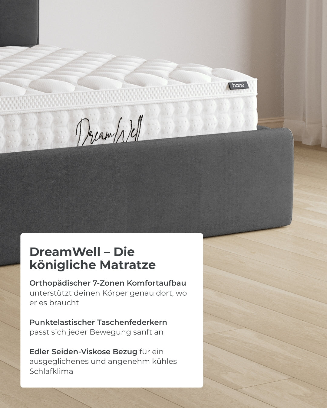 Bett mit XXL Stauraum Vertical in Samt