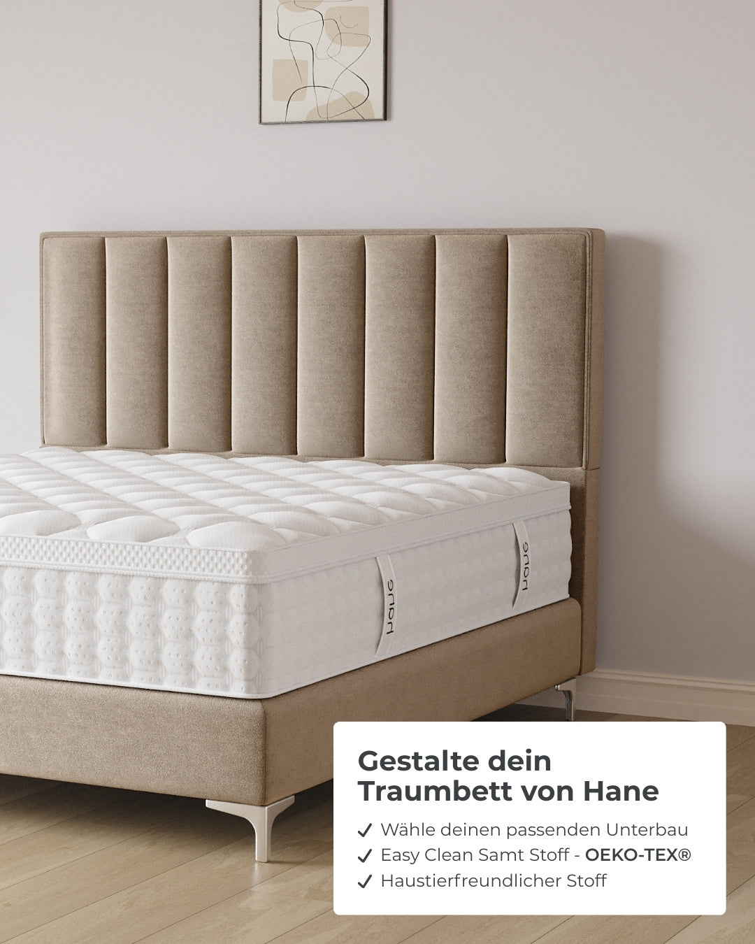 Boxspringbett Vertical in Samt