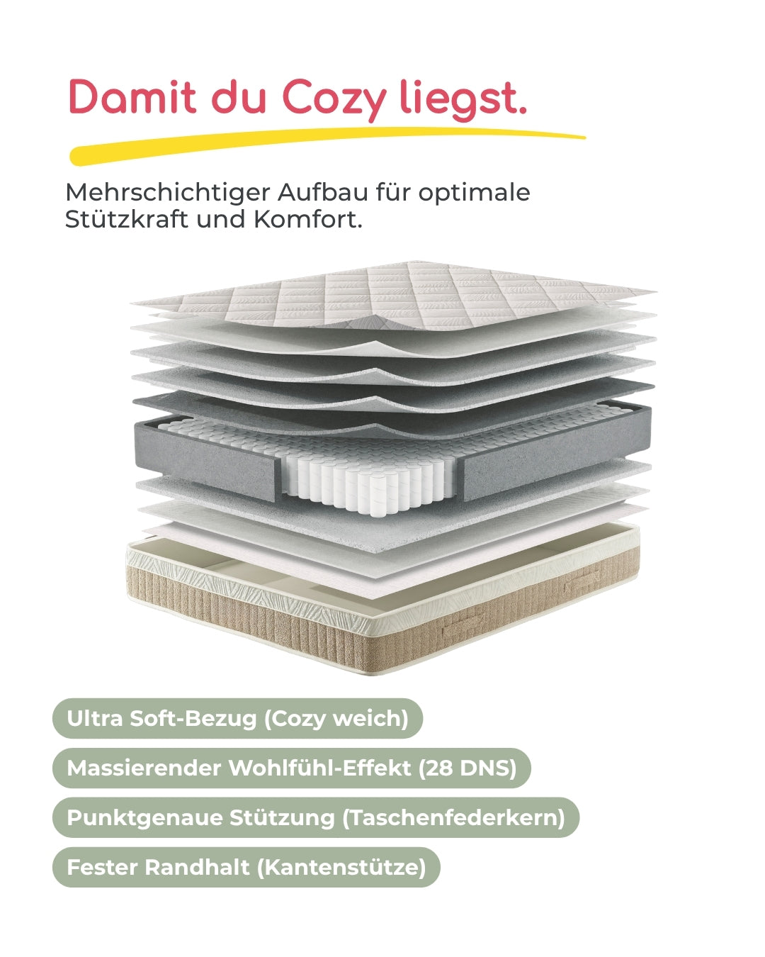 Bett mit Matratze Zen