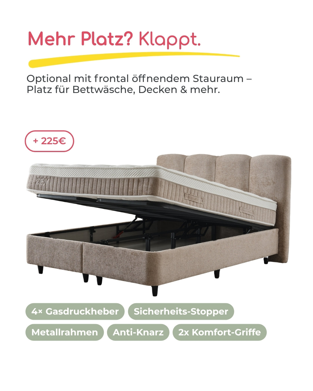 Bett mit Matratze Zen