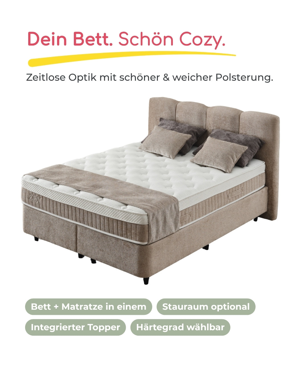 Bett mit Matratze Zen