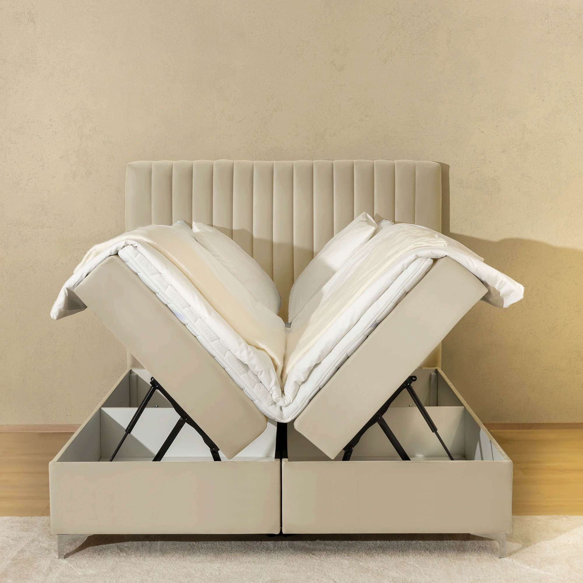 Boxsprinbett mit Stauraum MOZART