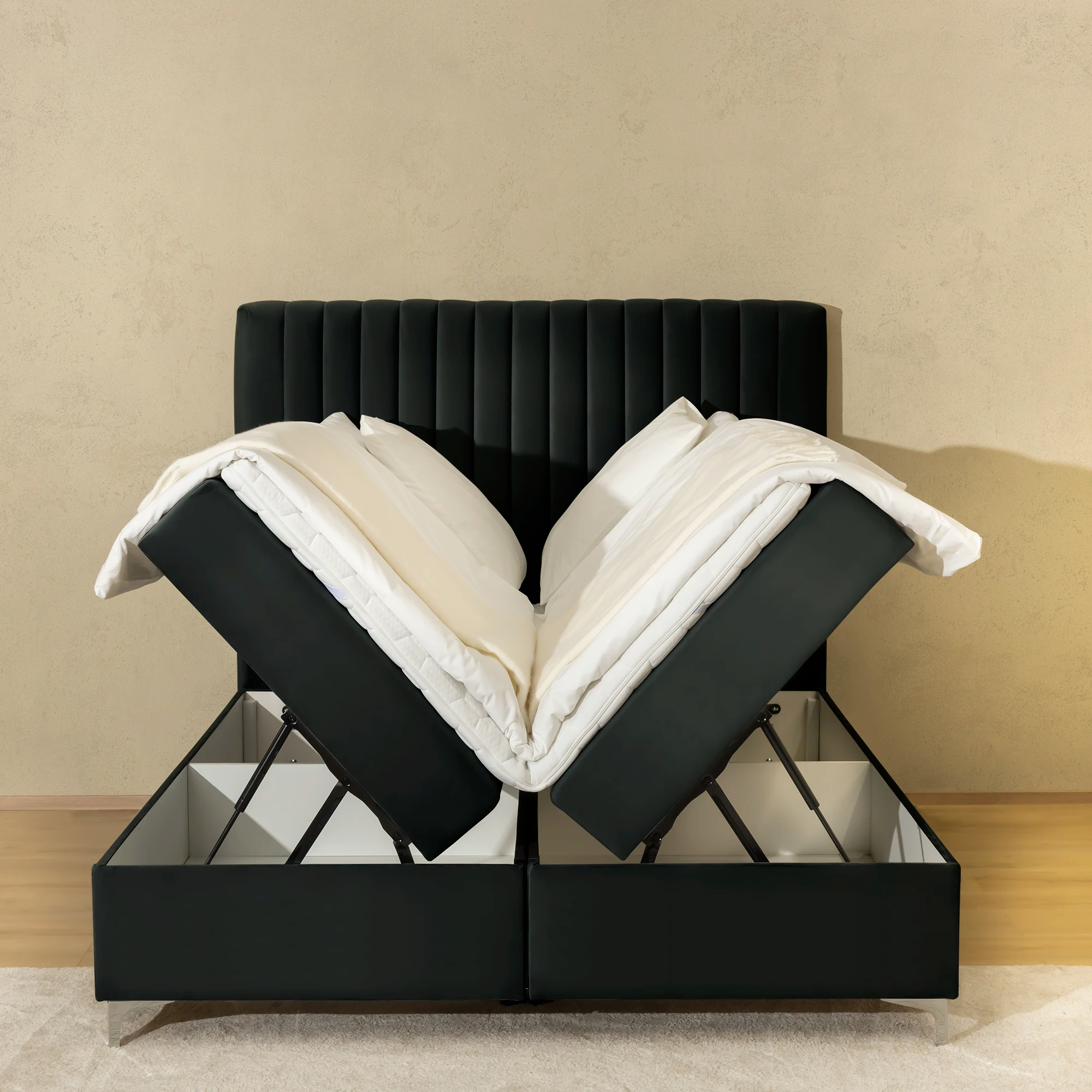 Boxsprinbett mit Stauraum MOZART