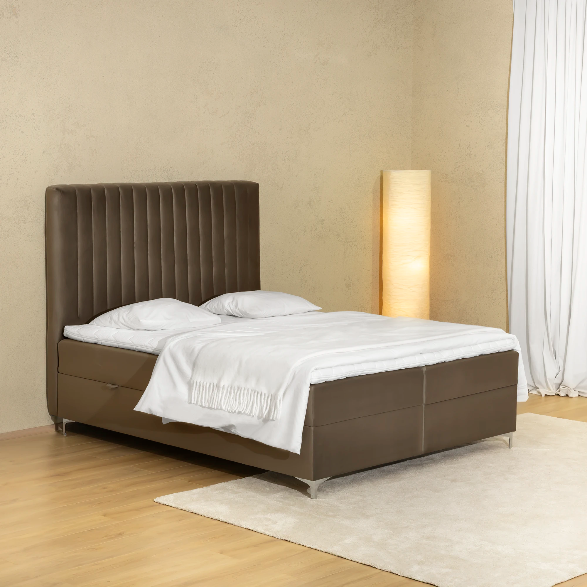 Boxsprinbett mit Stauraum MOZART