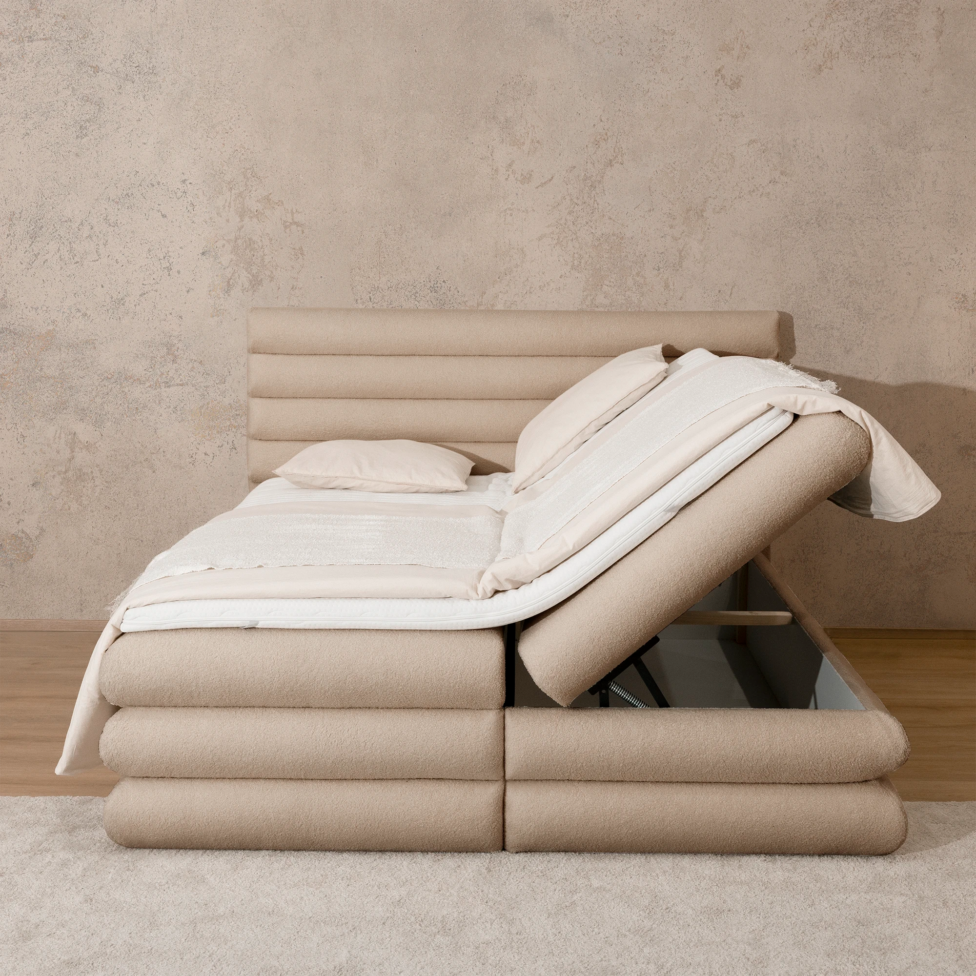 Boxspringbett mit Stauraum FLUFFY