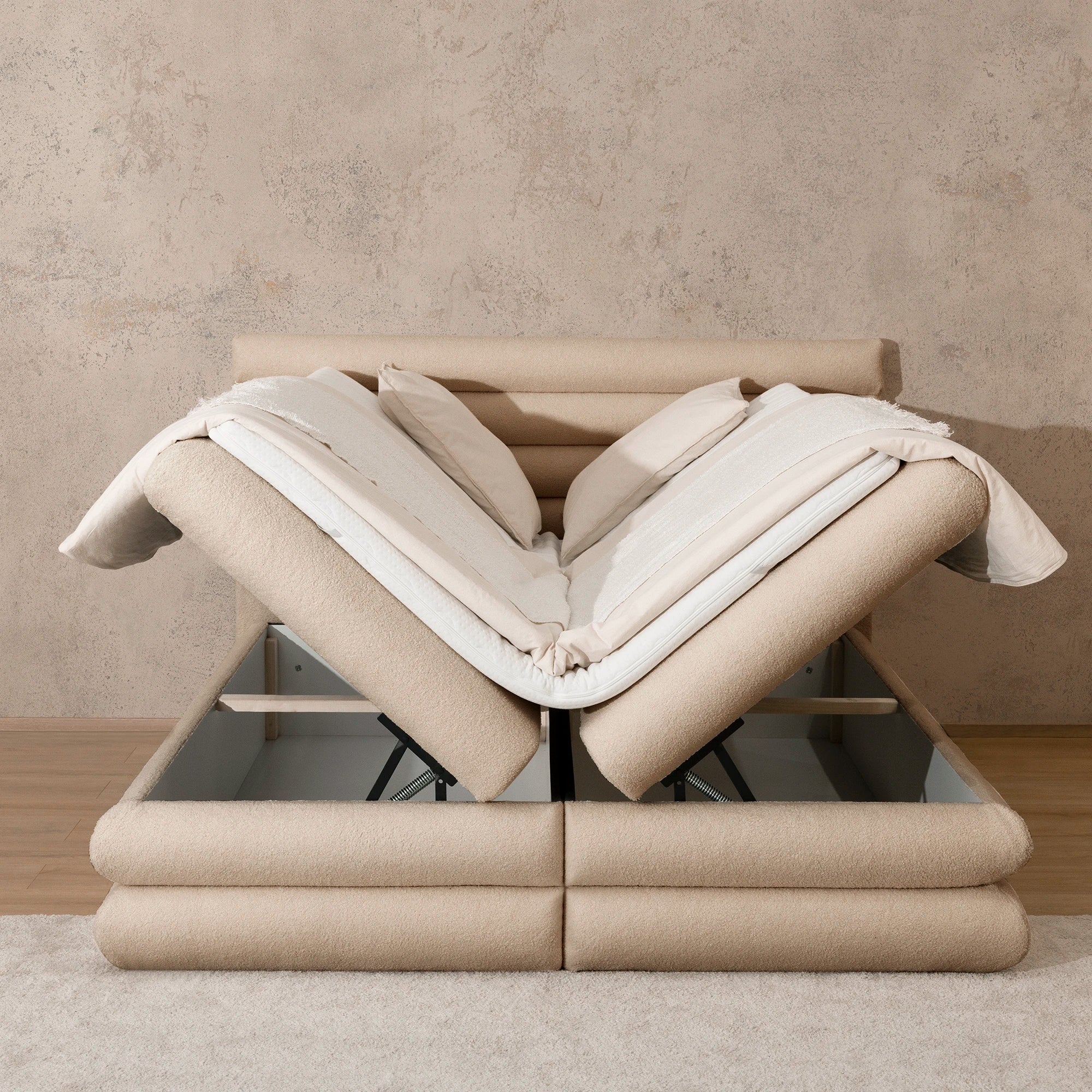 Boxspringbett mit Stauraum FLUFFY