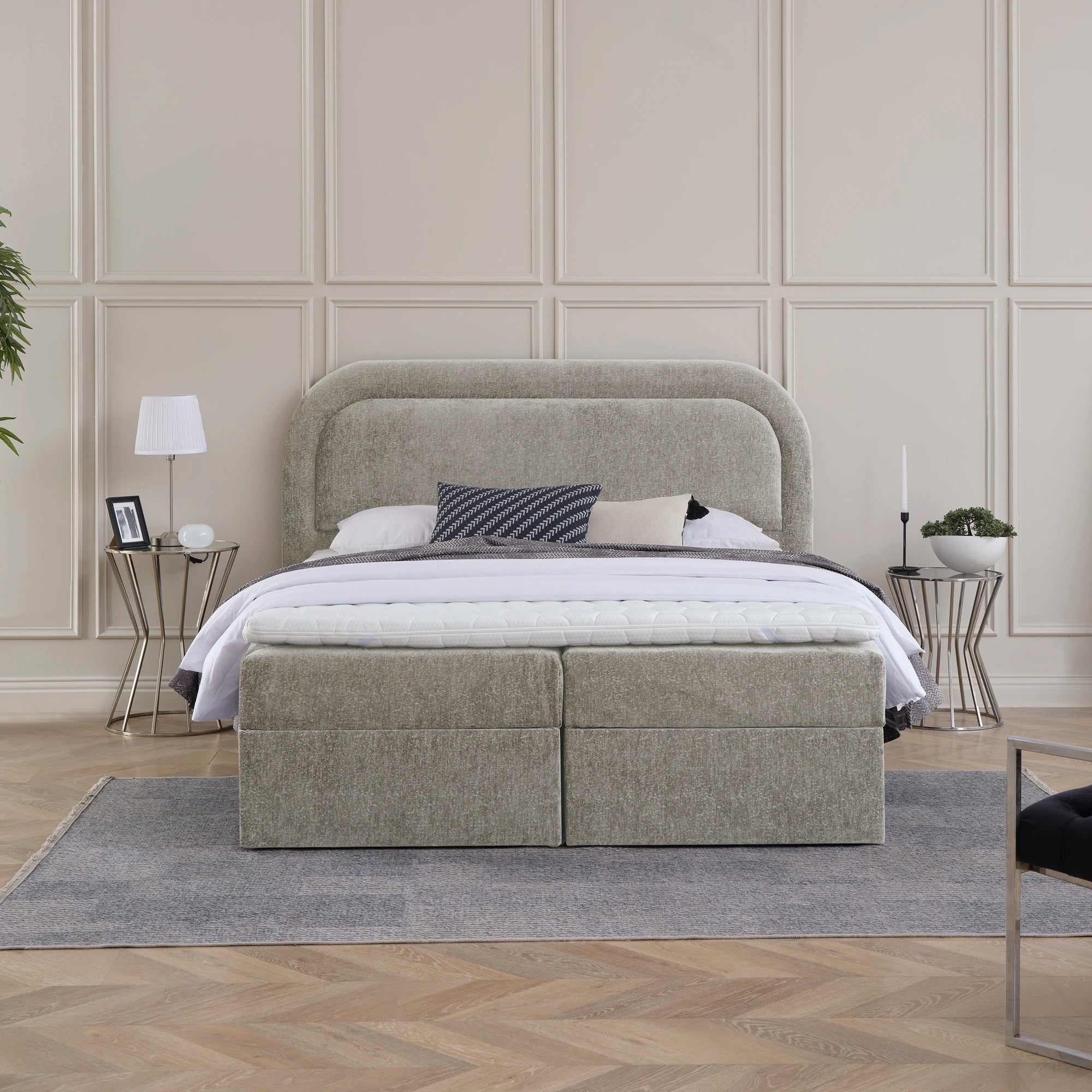 Posteľ s boxspringom a úložným priestorom NOA