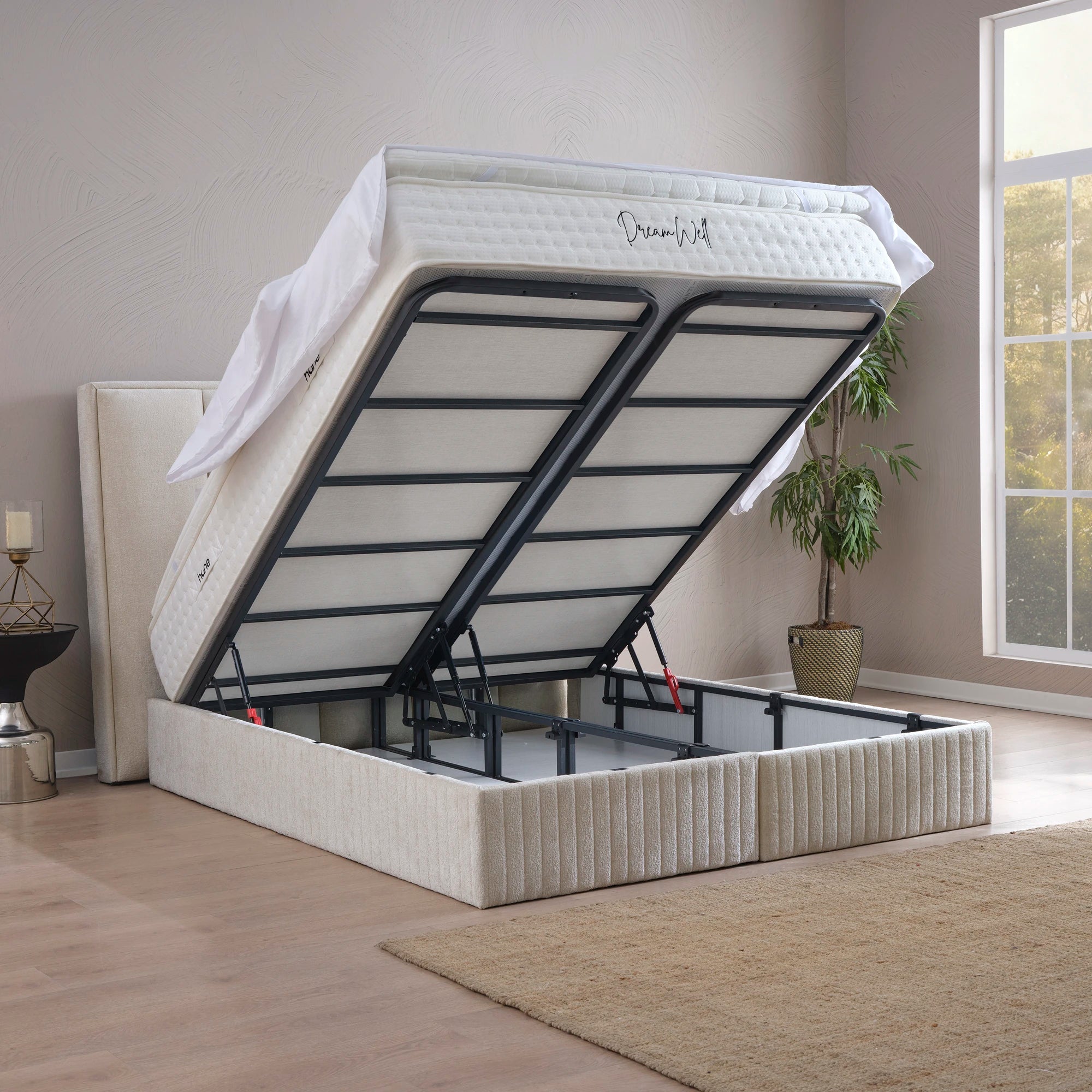 Designer Polsterbett mit Stauraum Theo