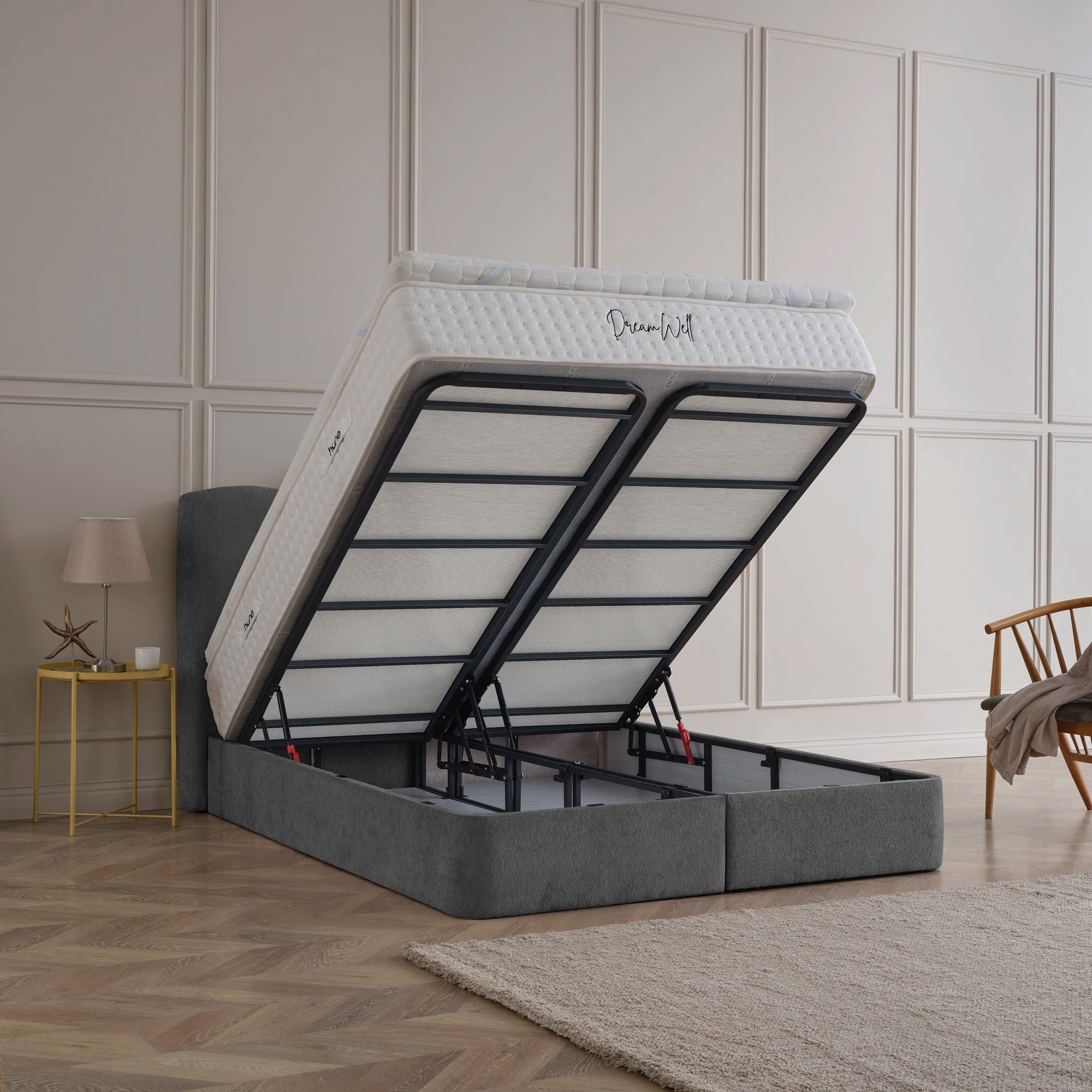 Designer Polsterbett mit Stauraum Lily