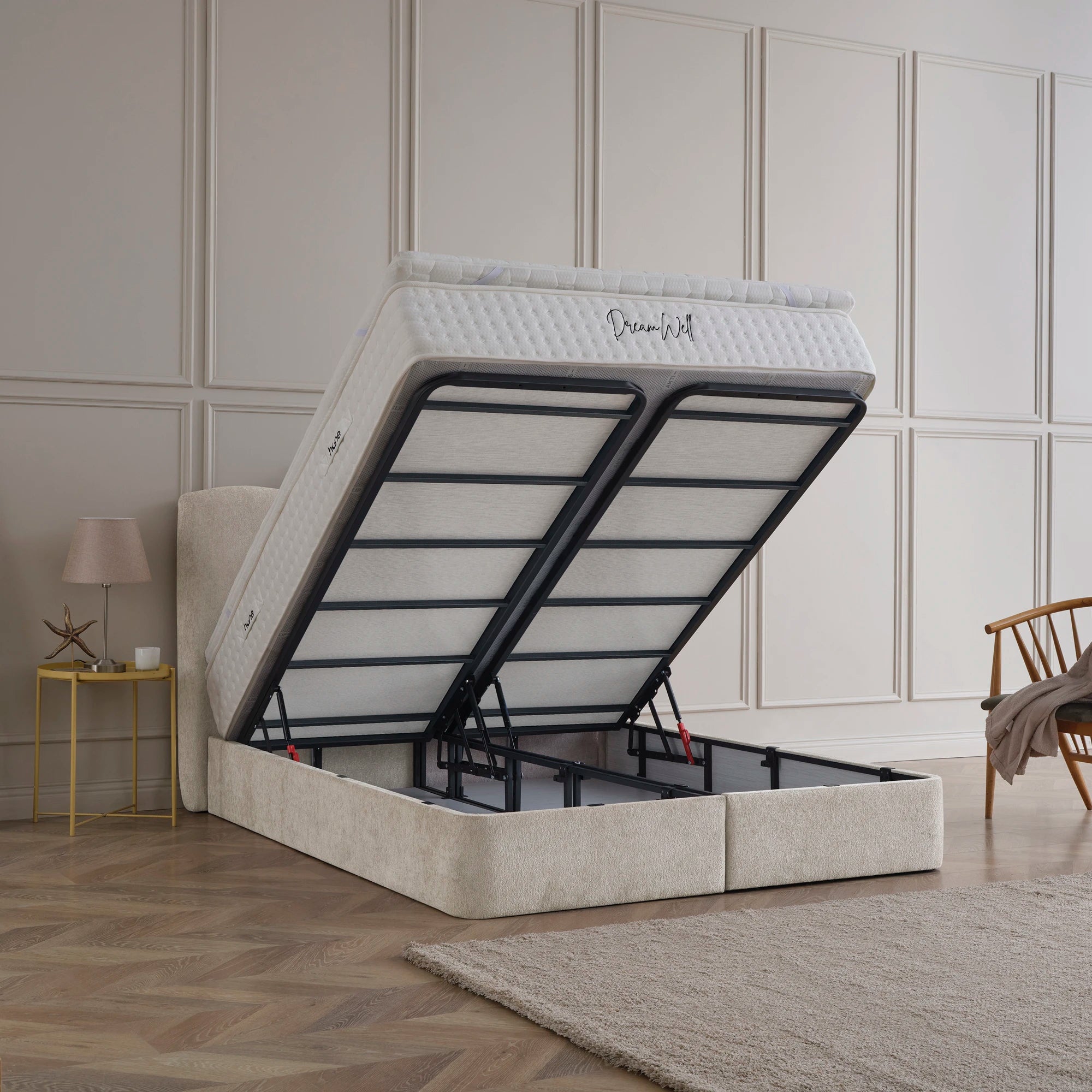 Designer Polsterbett mit Stauraum Lily