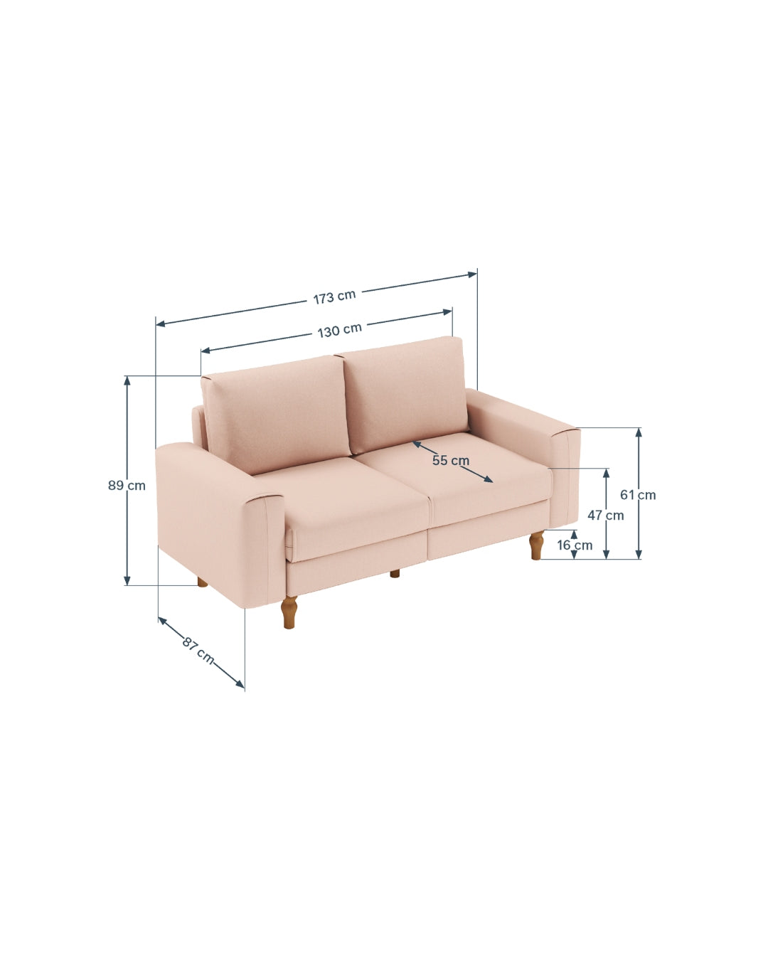 Modulares Sofa Jay 2-Sitzer mit Schlaffunktion