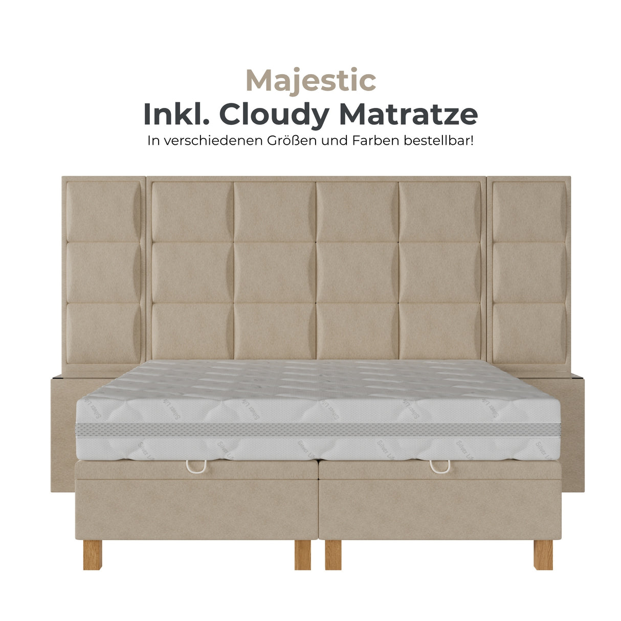 Komplettes Bett MAJESTIC (inkl. Cloudy Matratze)